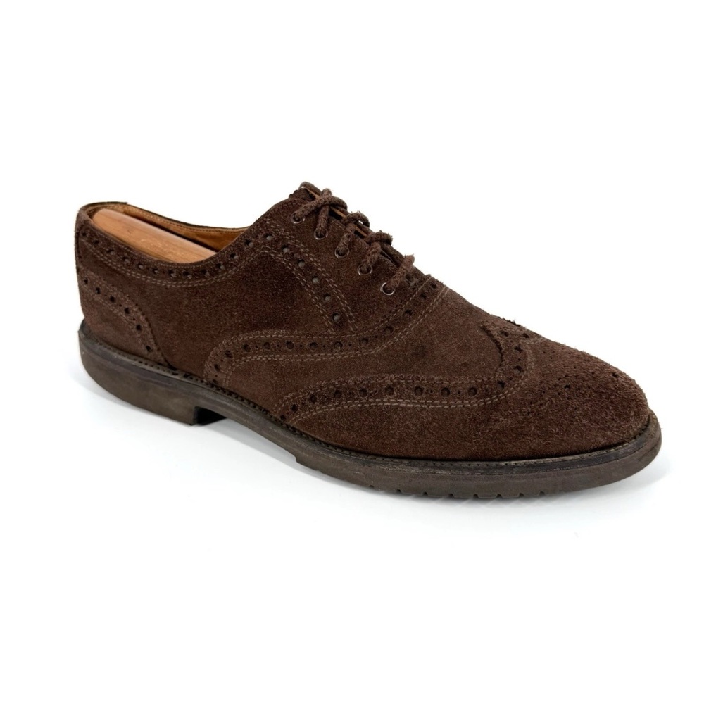 Kilgour French Stanbury Shoes Mens 10 Brown Suede Wingtip Bench Made England
